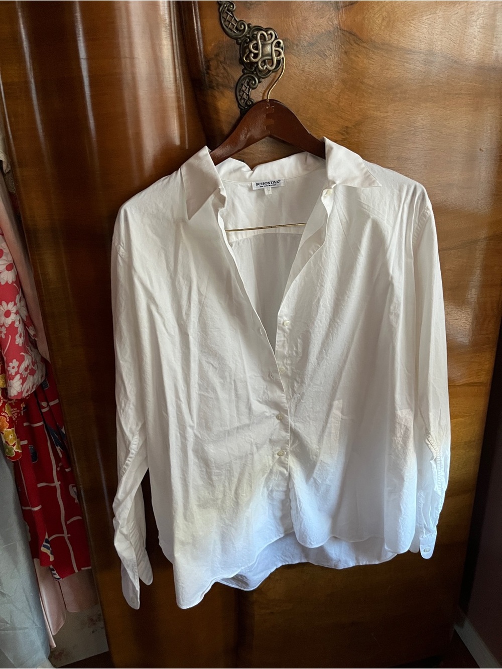 Schostal Roma White Button-Front Oxford Shirt